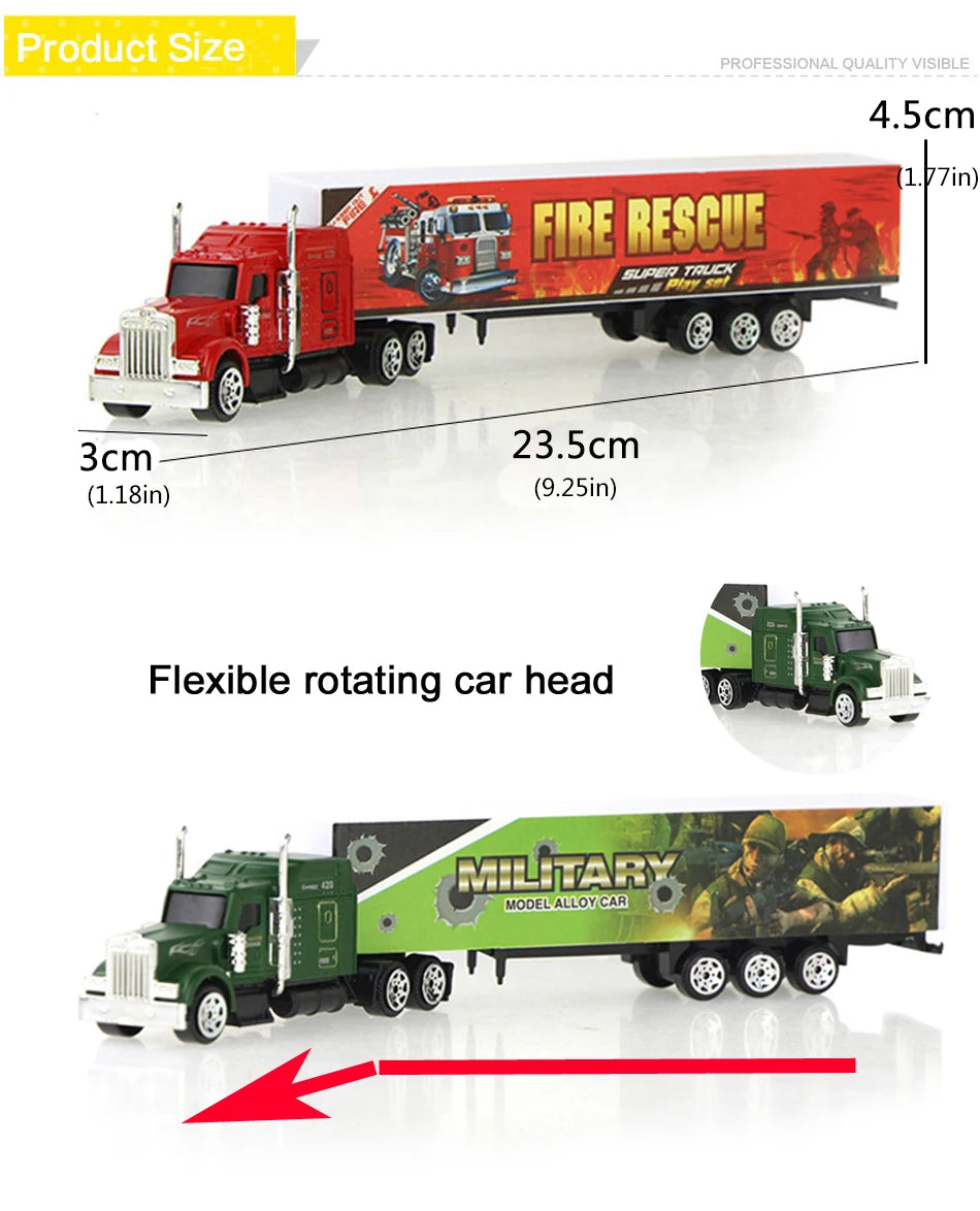 Mini Alloy Container Truck – Diecast Toy Vehicle