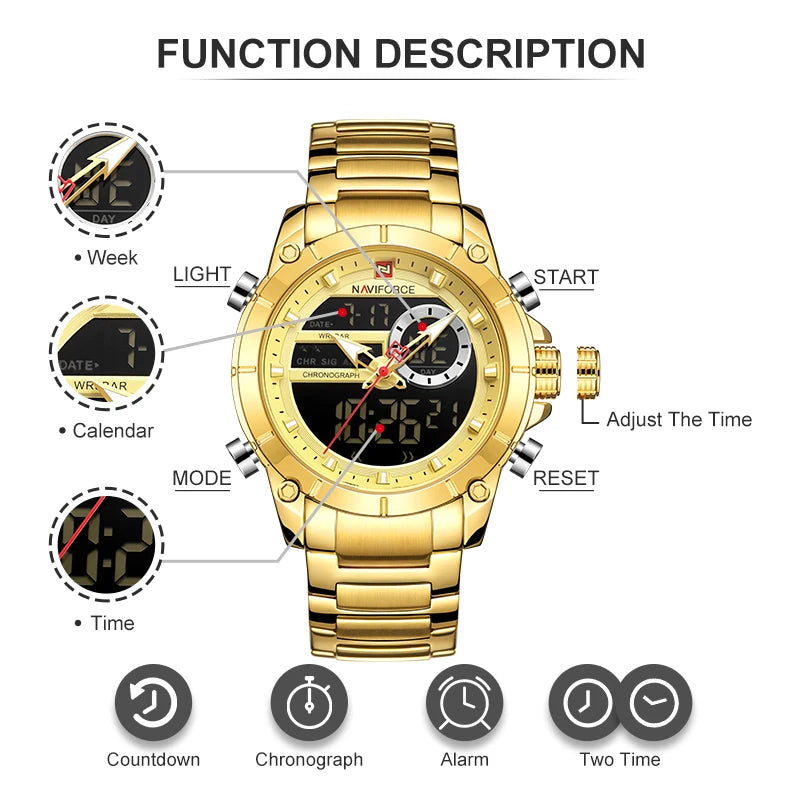 NAVIFORCE 9163 Steel Command – Military Sport Watch