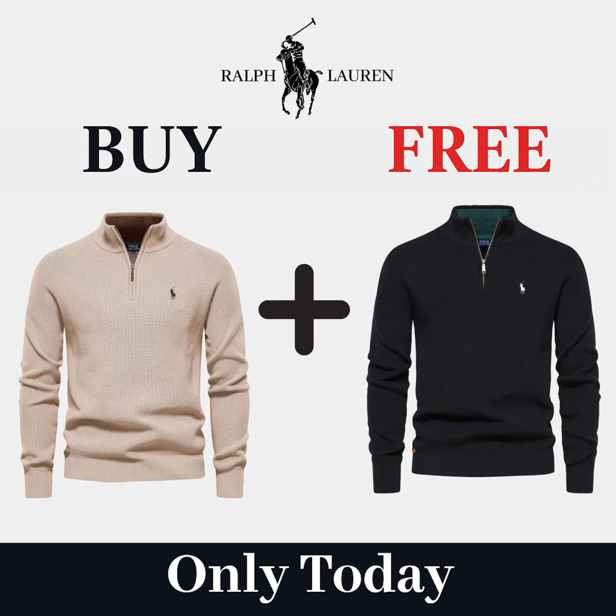 R&L 1+1 Zip Neck Sweater (CLEARANCE)