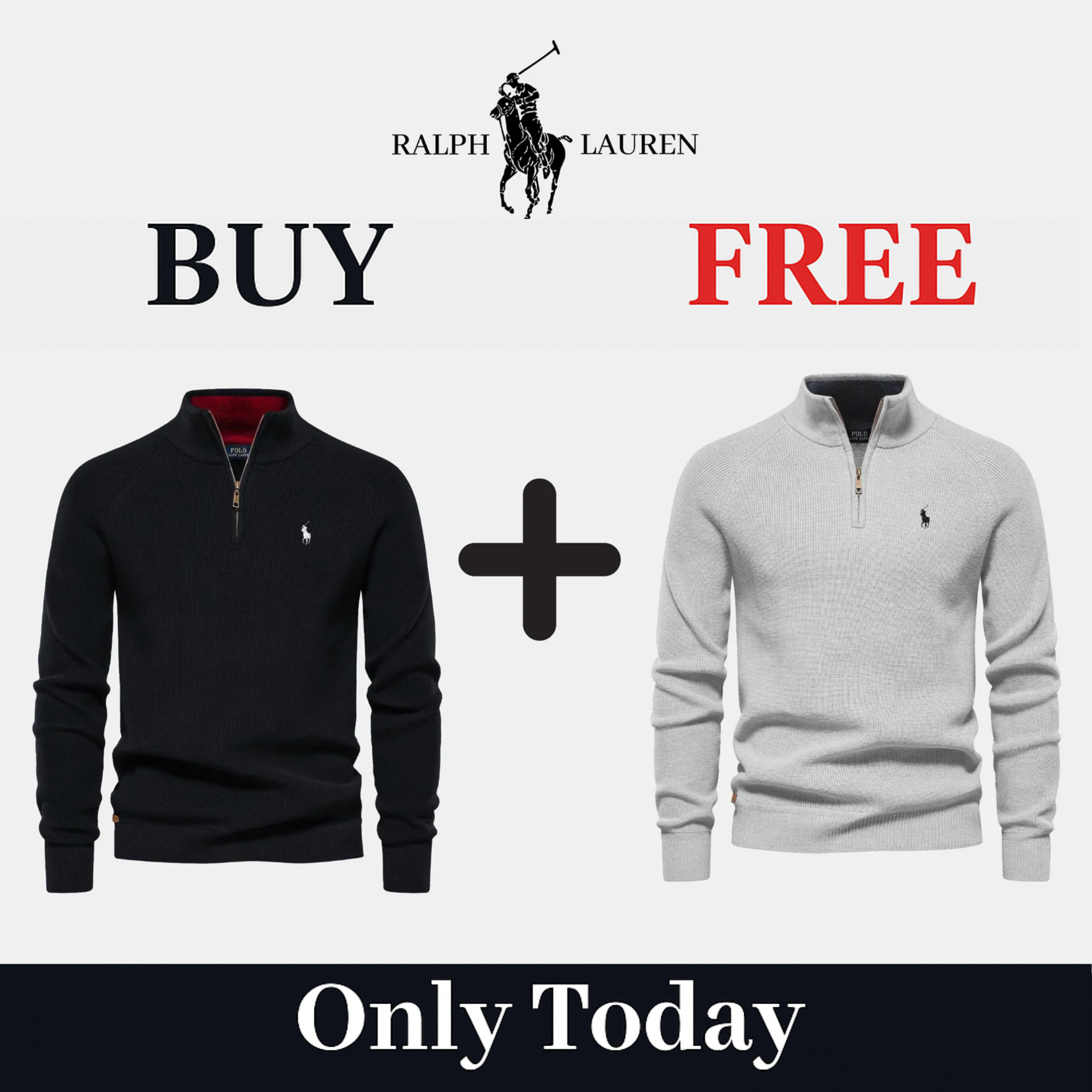 R&L 1+1 Zip Neck Sweater (CLEARANCE)