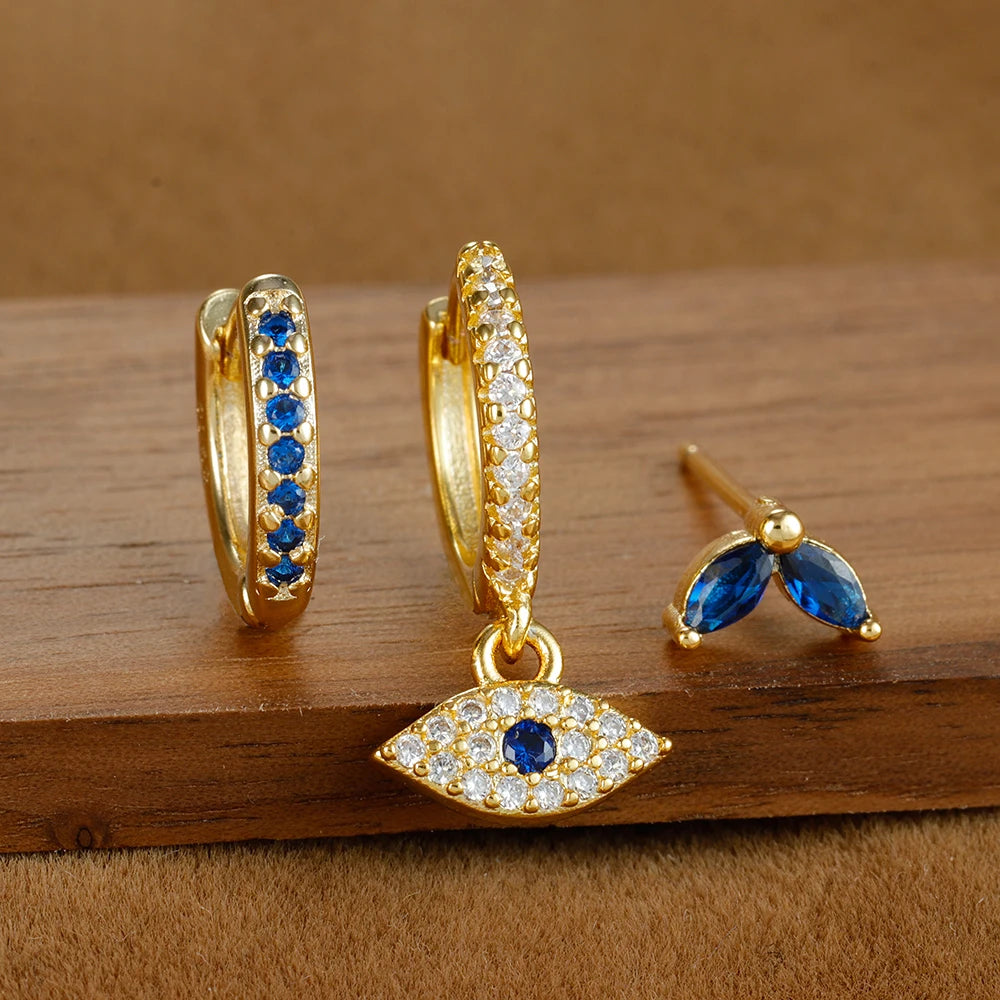 Zenith Trio – The Fashionable Blue Zircon Earring Se