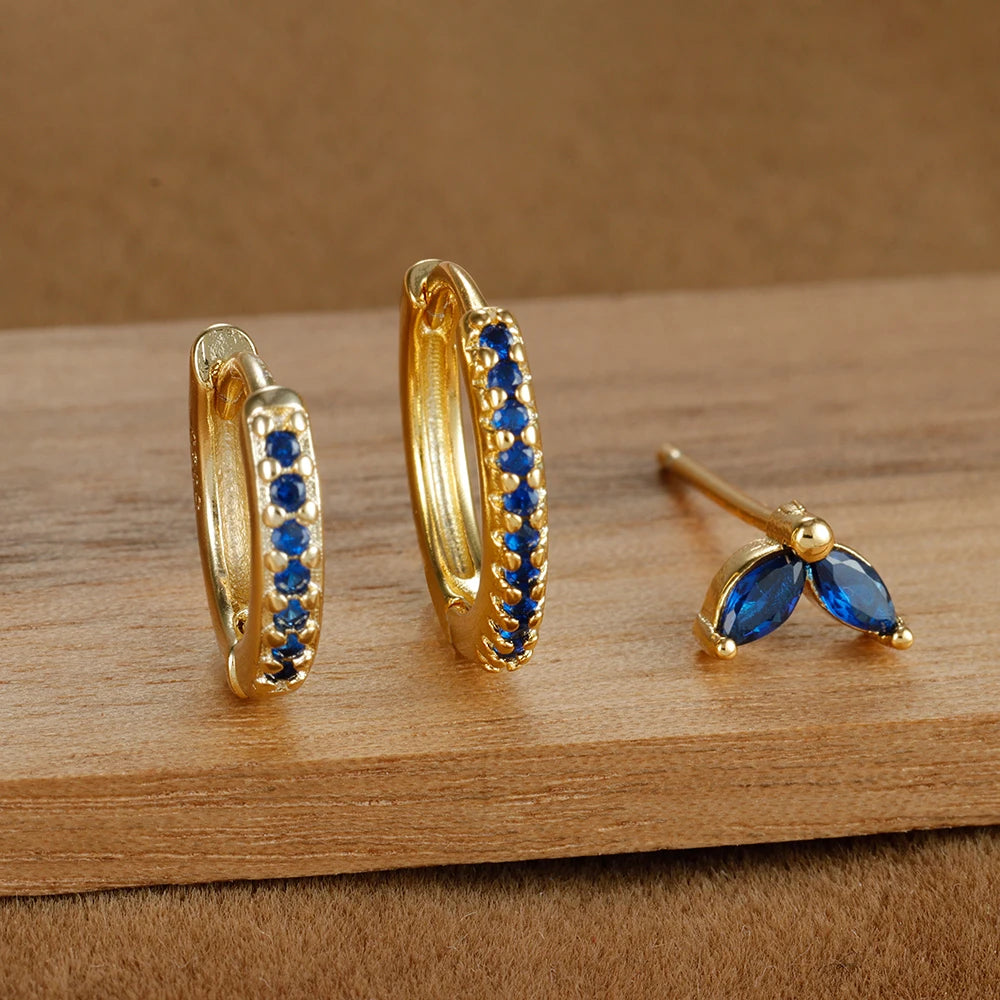 Zenith Trio – The Fashionable Blue Zircon Earring Se