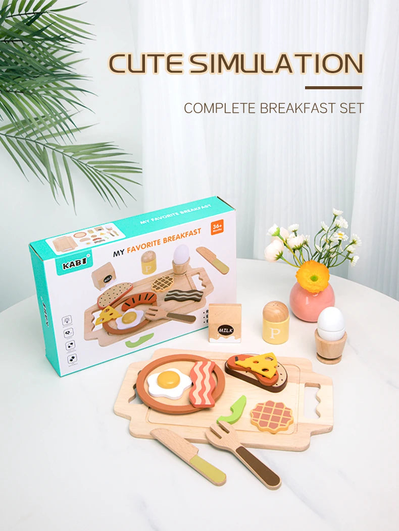 Wooden Pretend Kitchen Set for Toddlers