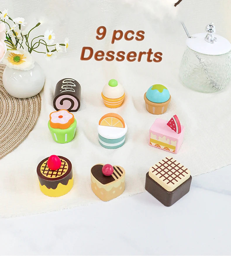 Wooden Pretend Kitchen Set for Toddlers
