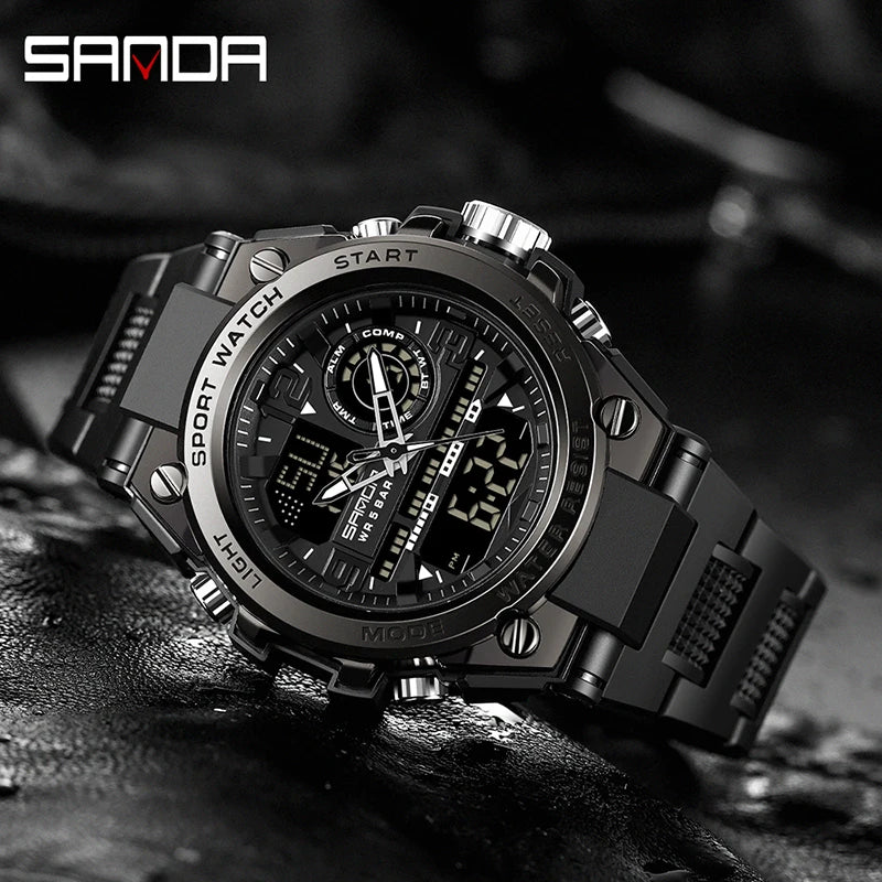 SANDA NightCommand – Dual Display Tactical Watch