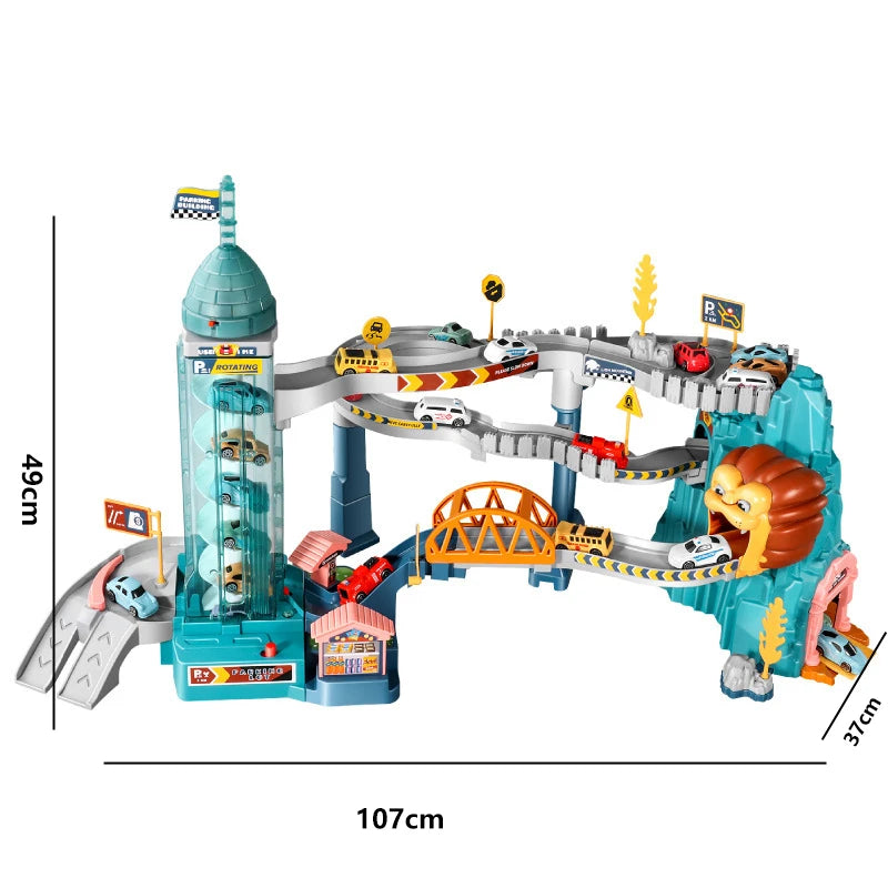 Lion Adventure Race Track – Diecast Car Racing Set for Kids
