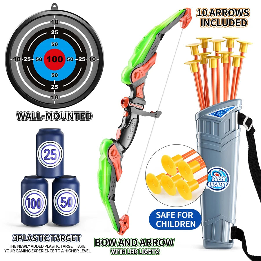 Light-Up Archery Set for Kids – Bow, Quiver & Target