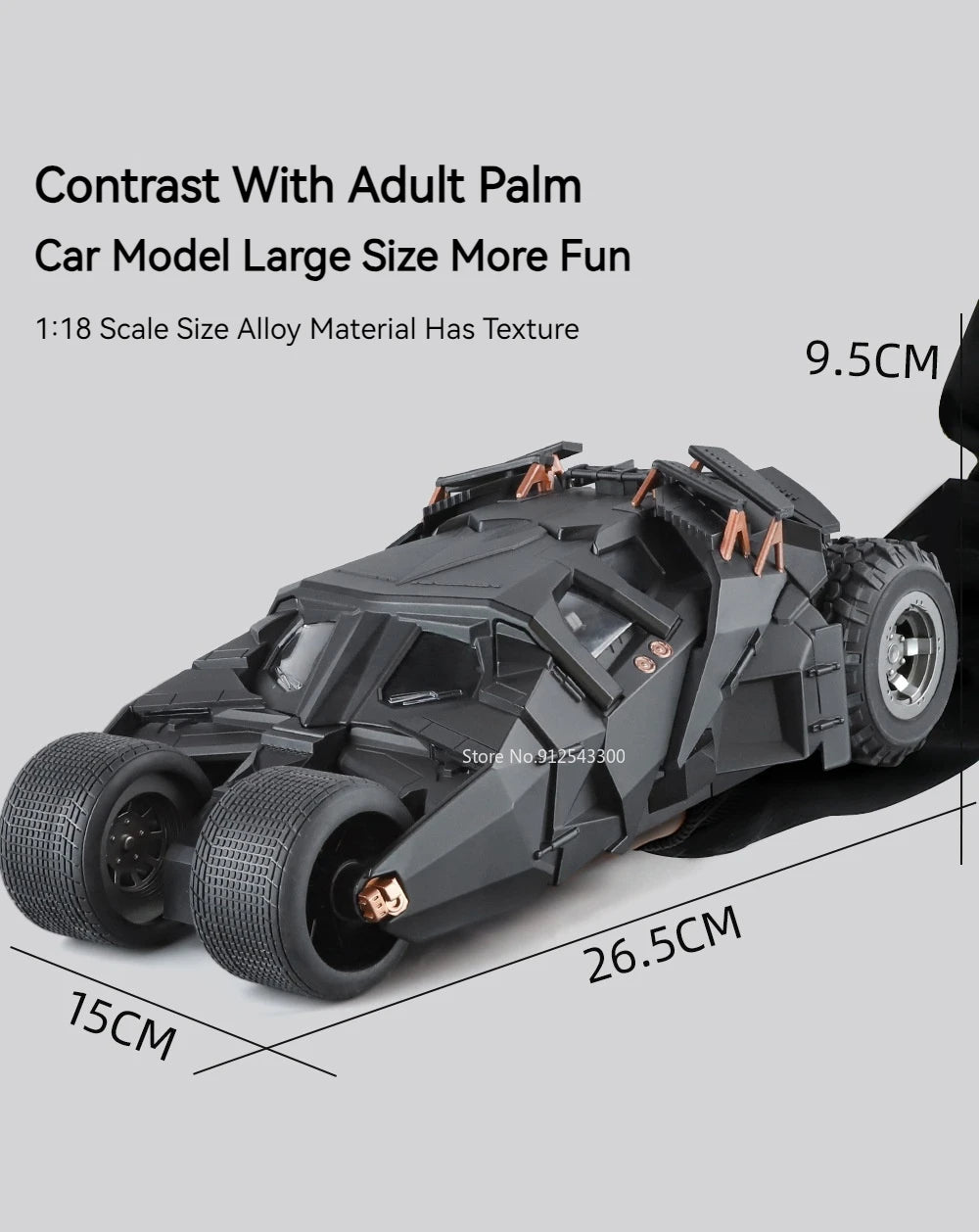 1:18 Dark Knight Batmobile – Premium Diecast Model with Lights & Sound