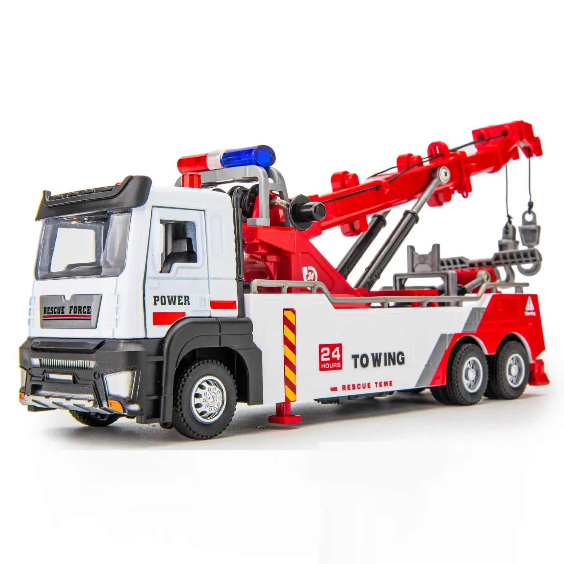 PowerTow 1:32 Alloy Wrecker Truck – Metal Diecast Rescue Vehicle with Lights & Sound