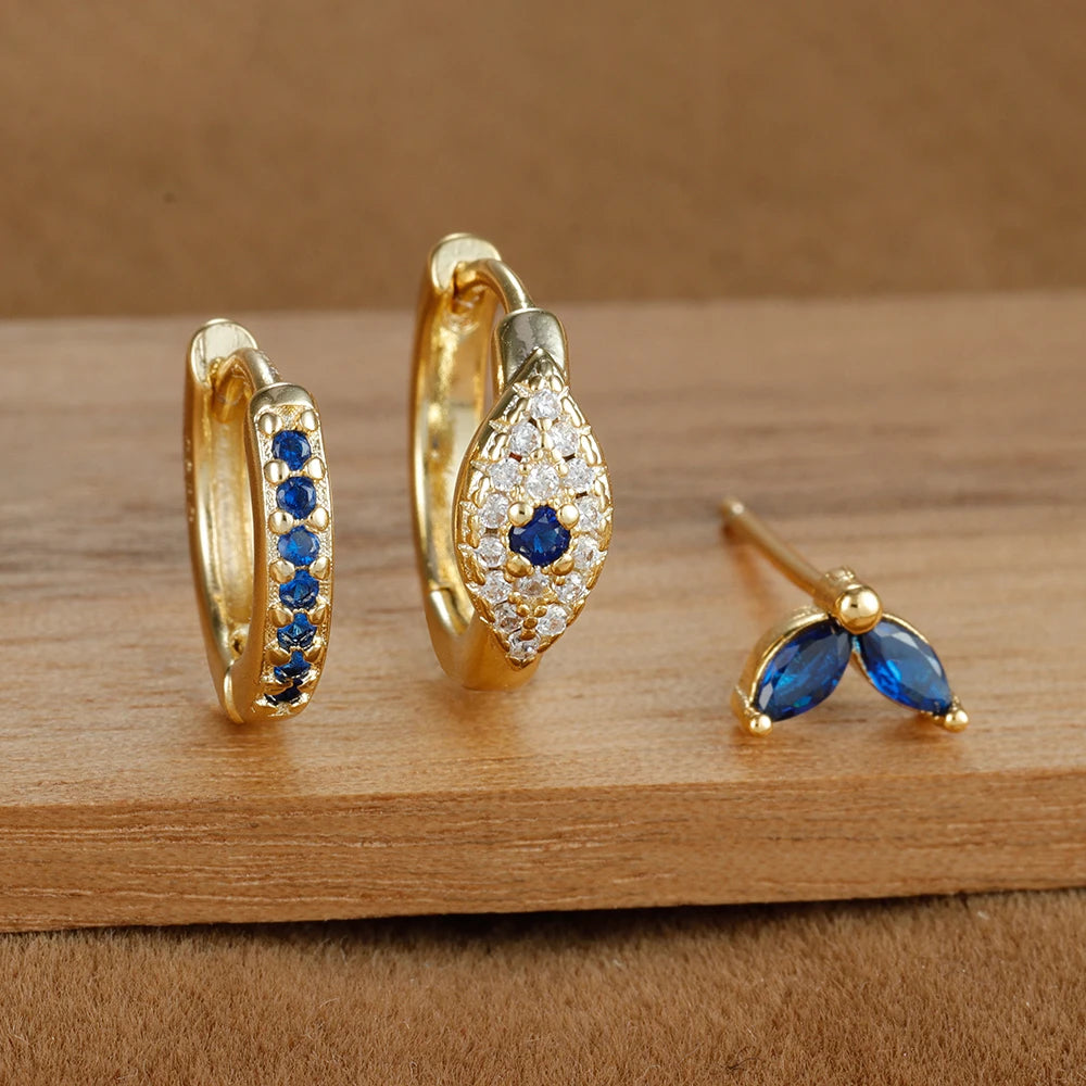 Zenith Trio – The Fashionable Blue Zircon Earring Se