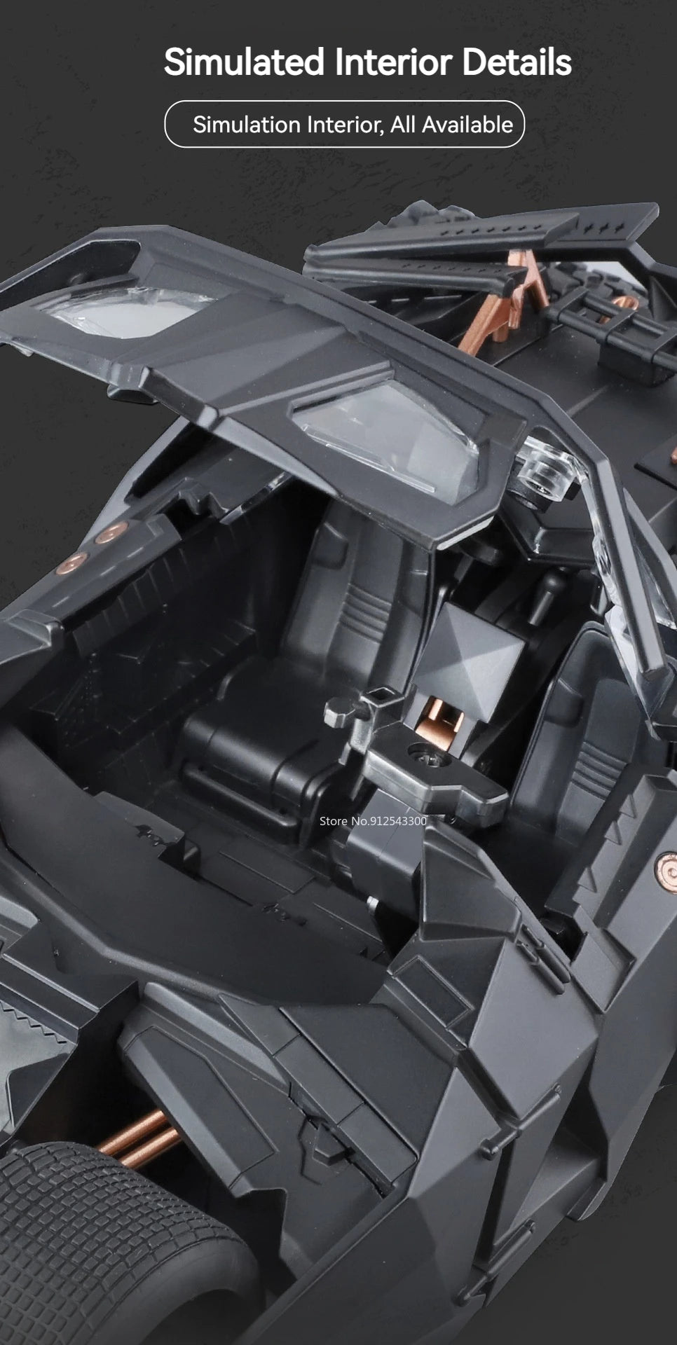 1:18 Dark Knight Batmobile – Premium Diecast Model with Lights & Sound