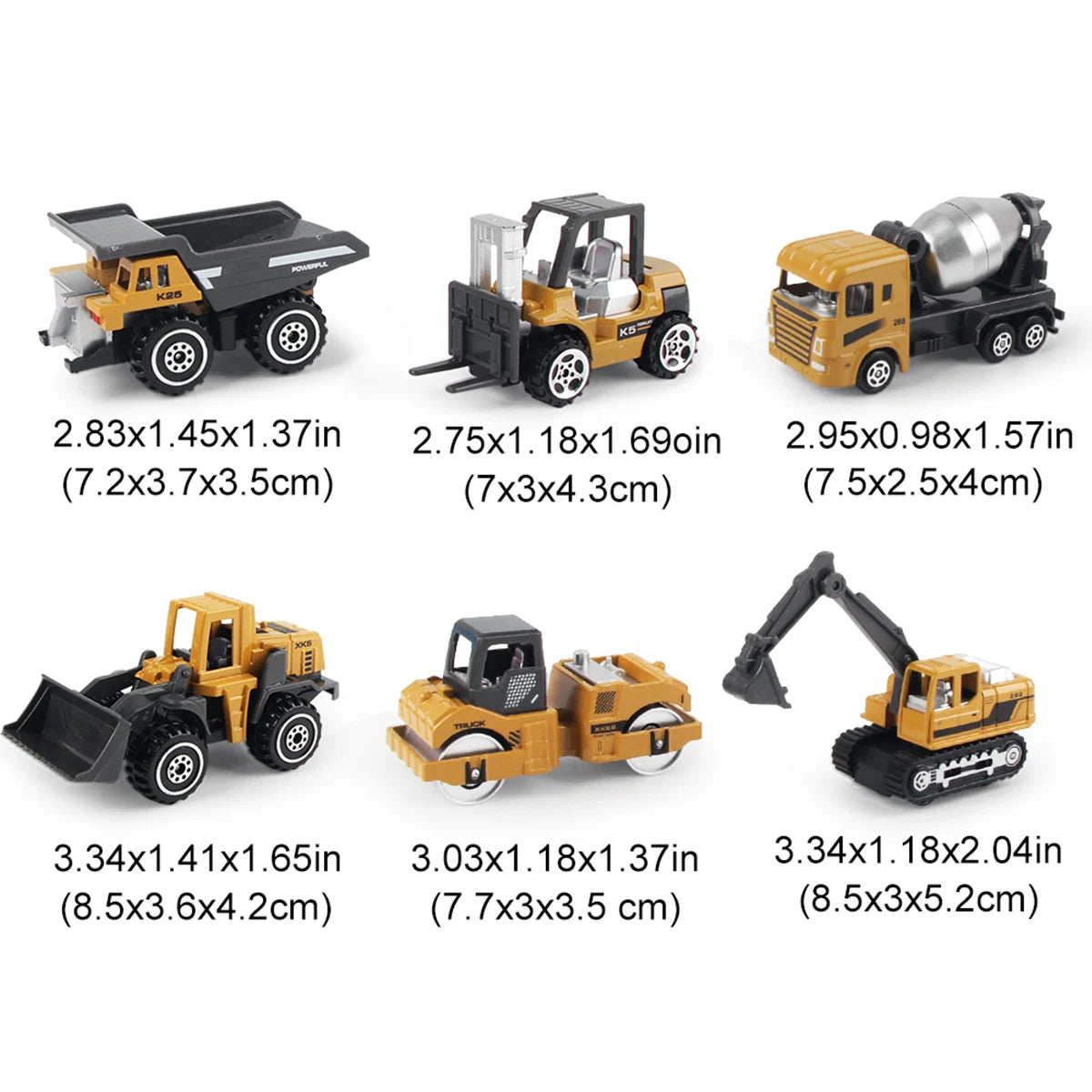 Build & Go Construction Fleet – 6-Piece Alloy Engineering Trucks Set