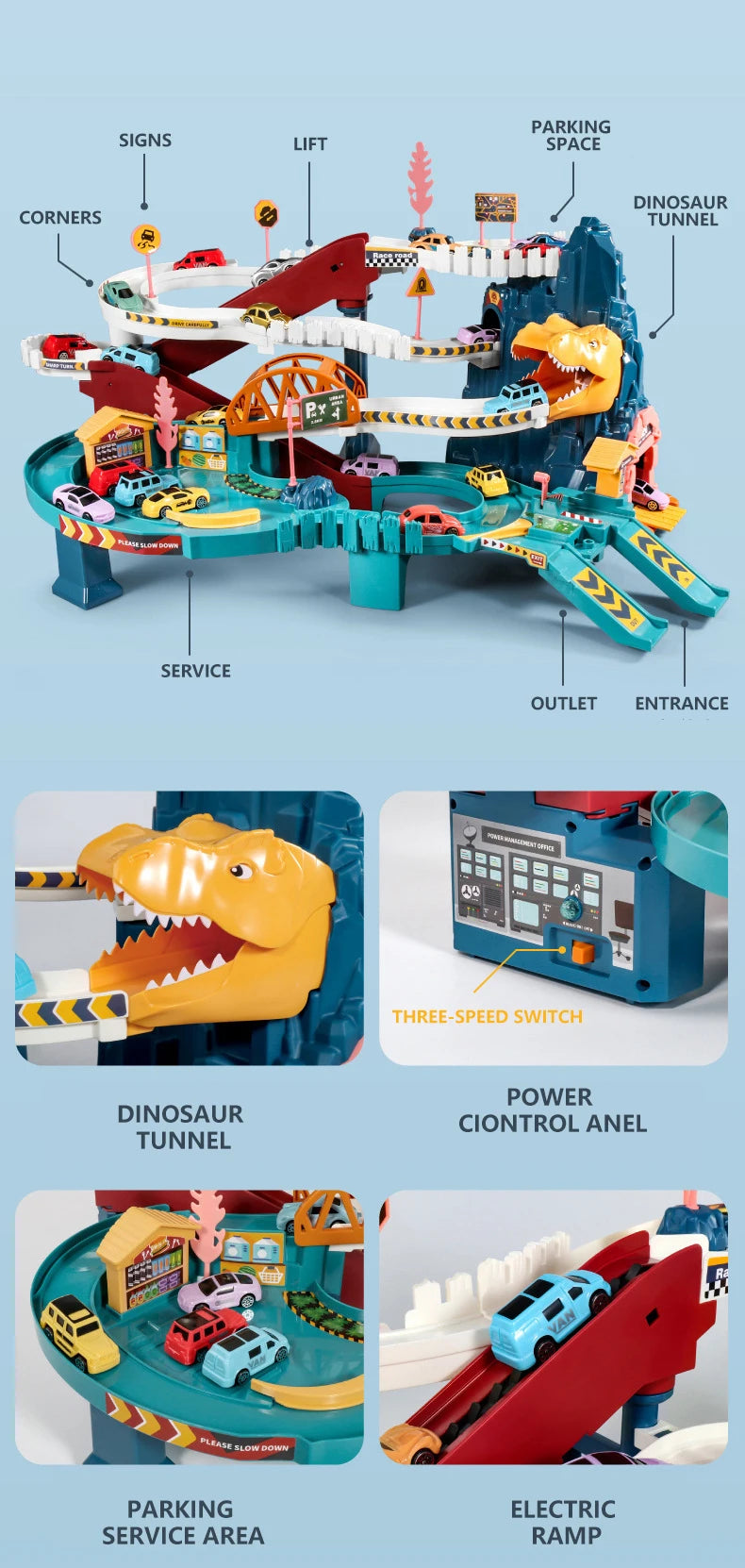 Lion Adventure Race Track – Diecast Car Racing Set for Kids