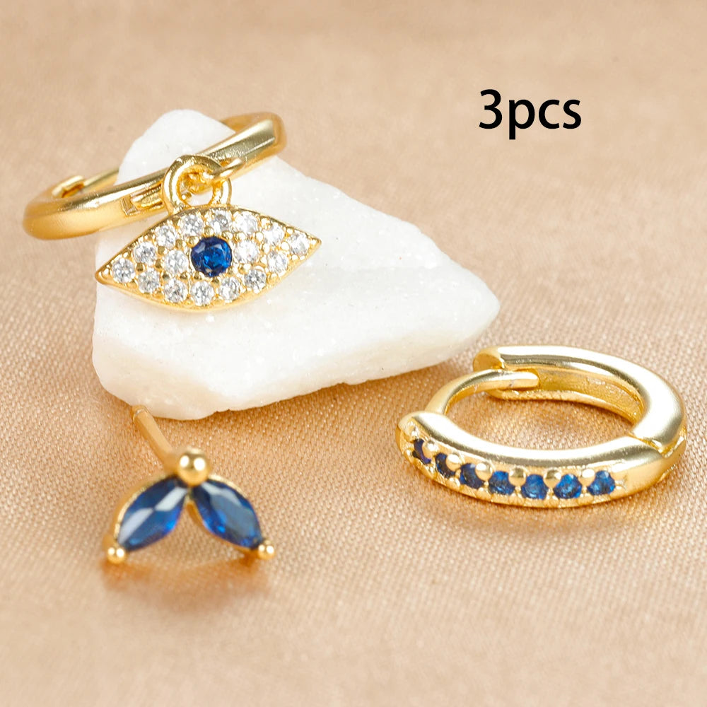Zenith Trio – The Fashionable Blue Zircon Earring Se