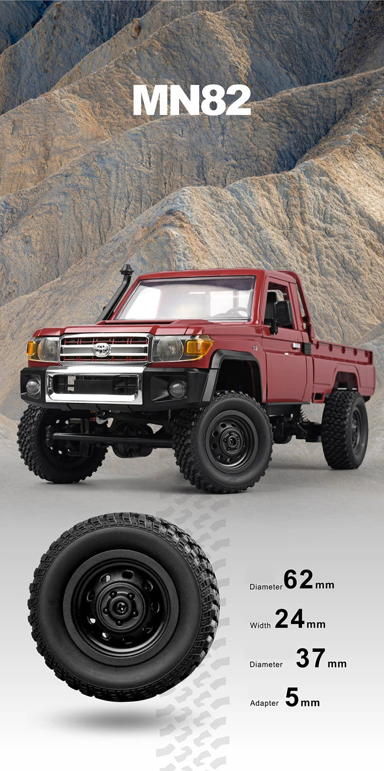ZWN MN82 RC Pickup 1:12 – Retro 4WD Remote Control Truck with LEDs