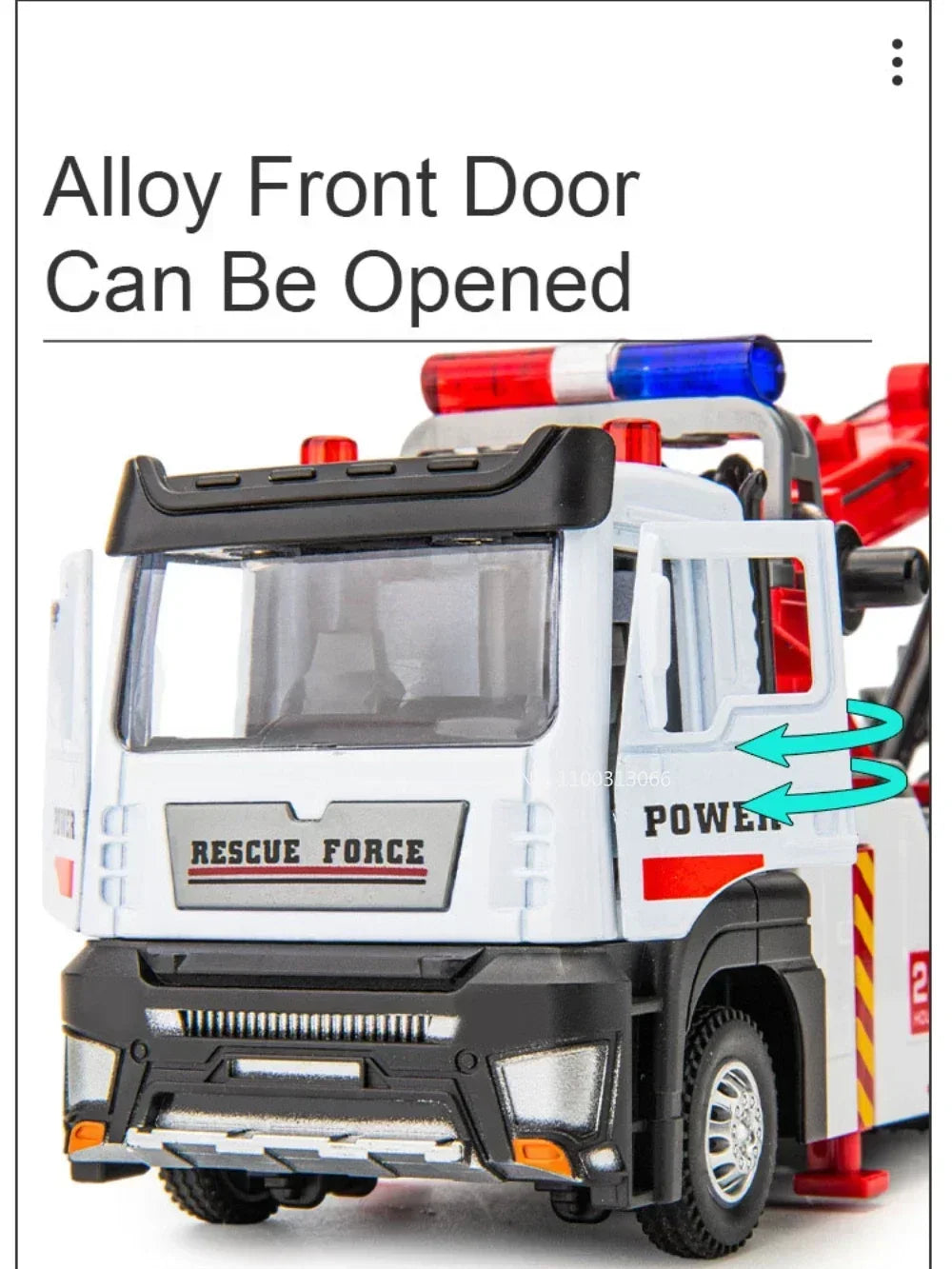 PowerTow 1:32 Alloy Wrecker Truck – Metal Diecast Rescue Vehicle with Lights & Sound