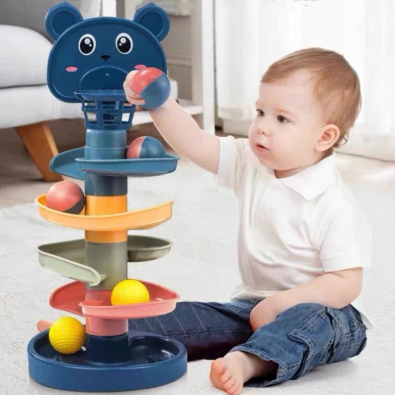 Rainbow Spiral Ball Tower – 2 to 7-Layer Rolling Track Educational Toy