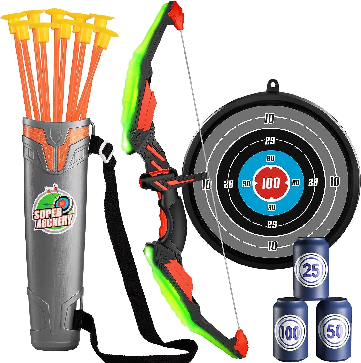 Light-Up Archery Set for Kids – Bow, Quiver & Target