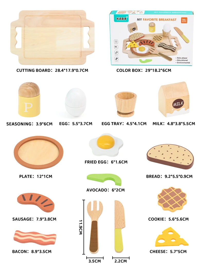 Wooden Pretend Kitchen Set for Toddlers