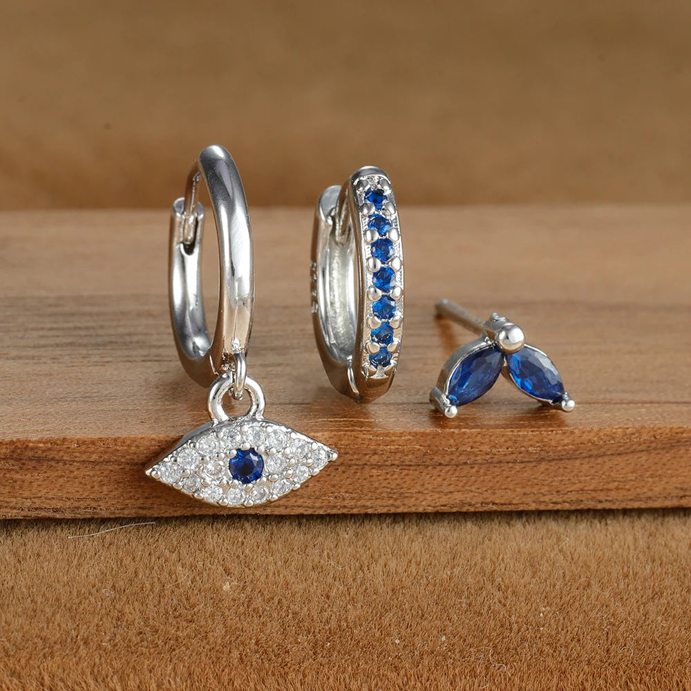 Zenith Trio – The Fashionable Blue Zircon Earring Se