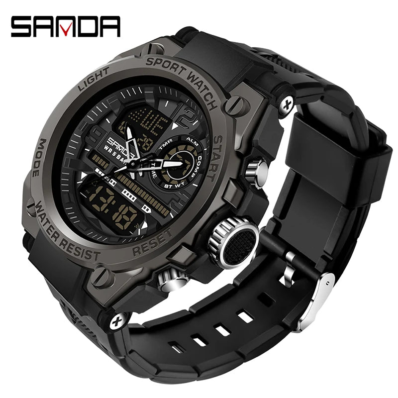 SANDA NightCommand – Dual Display Tactical Watch
