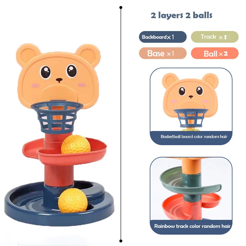 Rainbow Spiral Ball Tower – 2 to 7-Layer Rolling Track Educational Toy