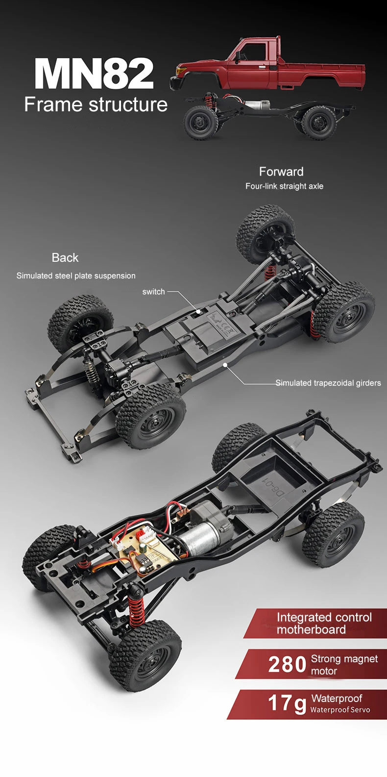 ZWN MN82 RC Pickup 1:12 – Retro 4WD Remote Control Truck with LEDs