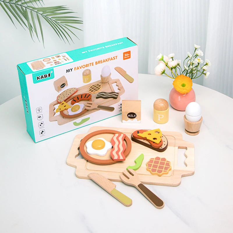Wooden Pretend Kitchen Set for Toddlers