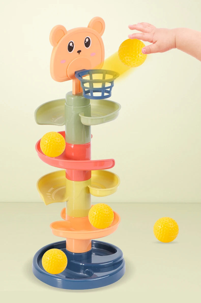Rainbow Spiral Ball Tower – 2 to 7-Layer Rolling Track Educational Toy