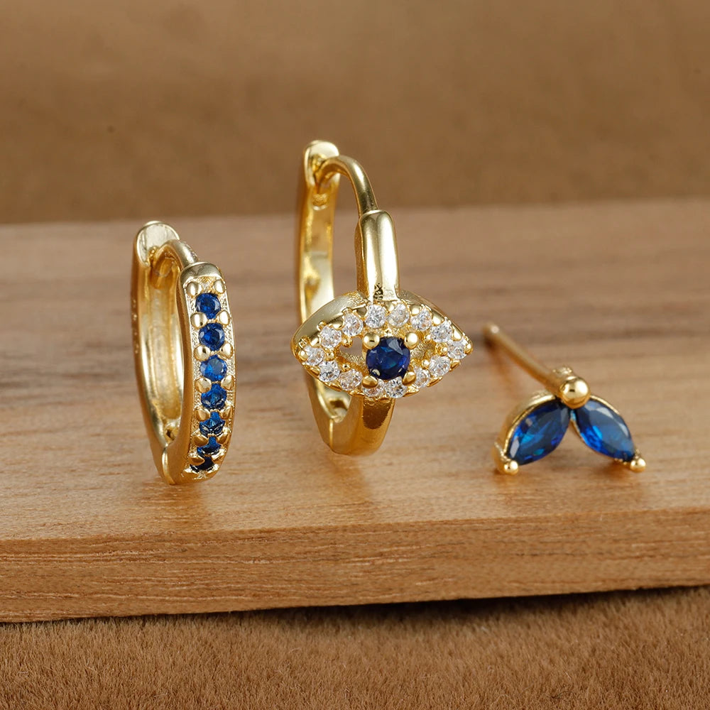 Zenith Trio – The Fashionable Blue Zircon Earring Se