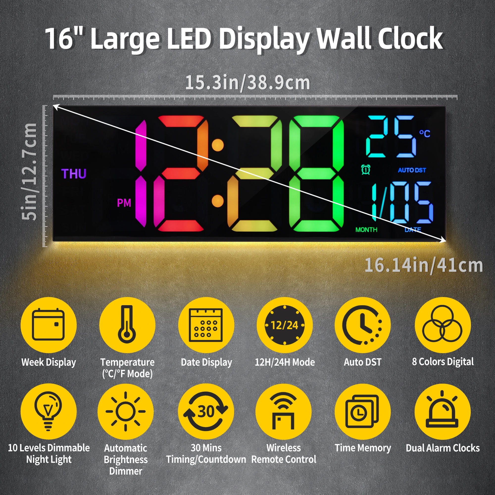 GlowMaster RGB Wall Clock