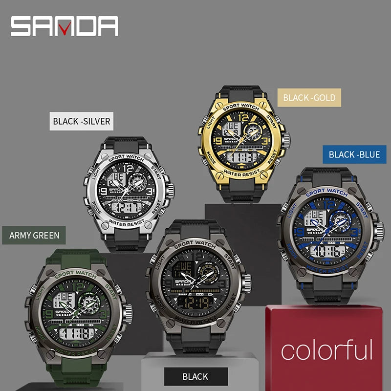 SANDA NightCommand – Dual Display Tactical Watch