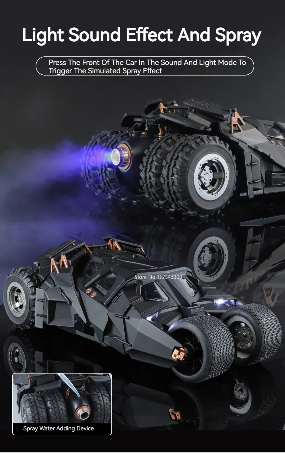 1:18 Dark Knight Batmobile – Premium Diecast Model with Lights & Sound