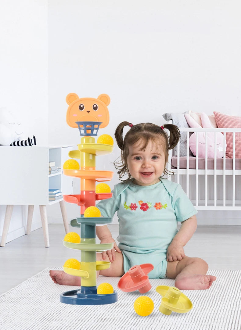 Rainbow Spiral Ball Tower – 2 to 7-Layer Rolling Track Educational Toy