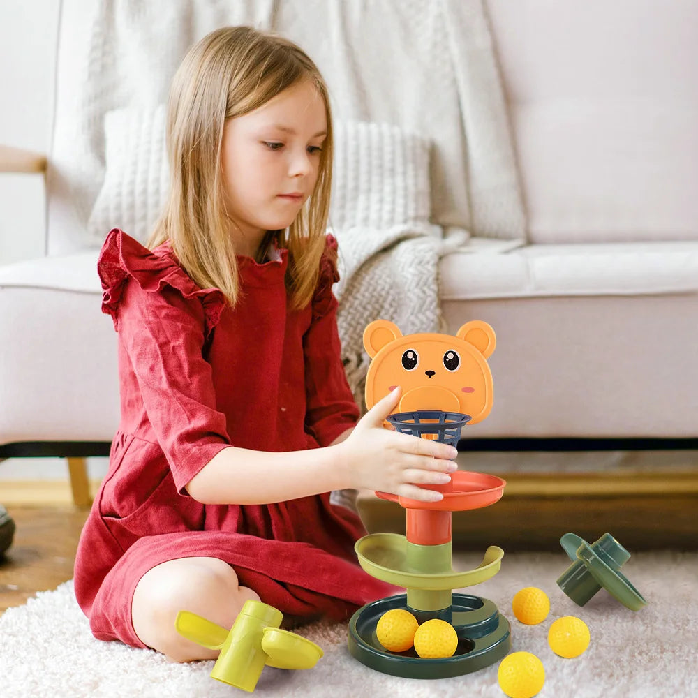 Rainbow Spiral Ball Tower – 2 to 7-Layer Rolling Track Educational Toy