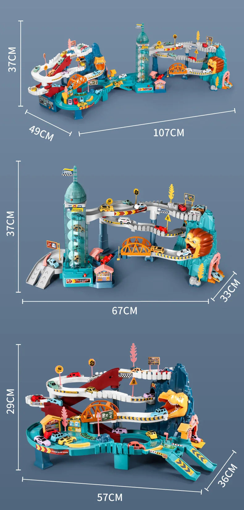 Lion Adventure Race Track – Diecast Car Racing Set for Kids