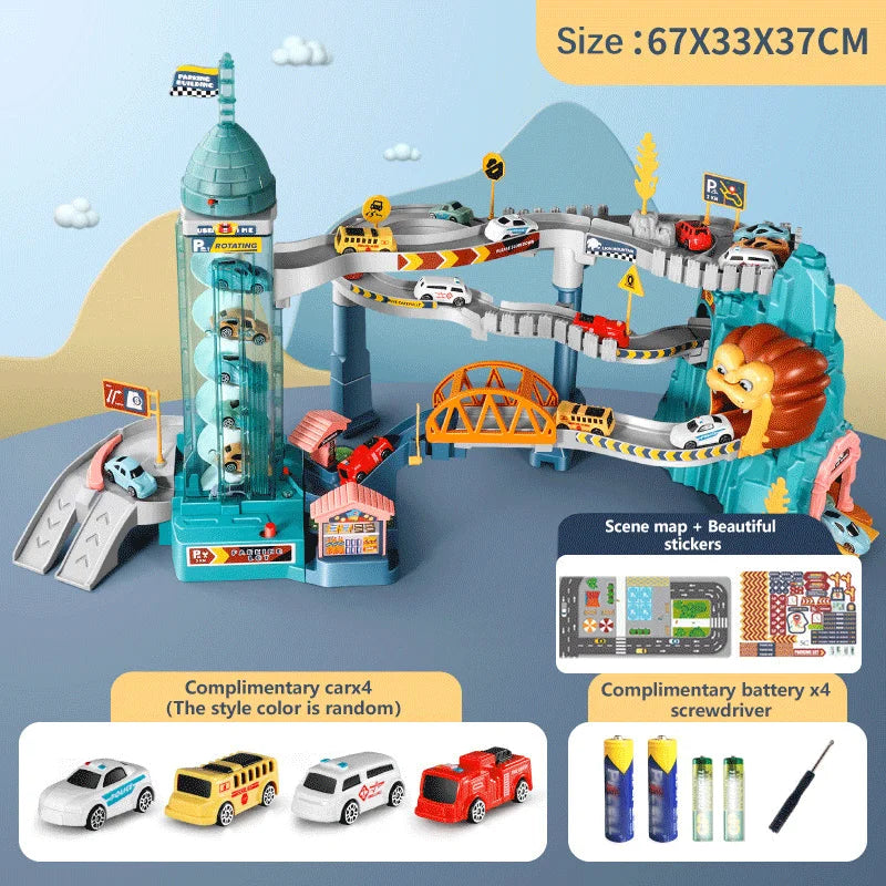 Lion Adventure Race Track – Diecast Car Racing Set for Kids