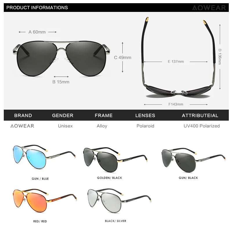 OWEAR SkyPilot – Polarized Aviator Sunglasses