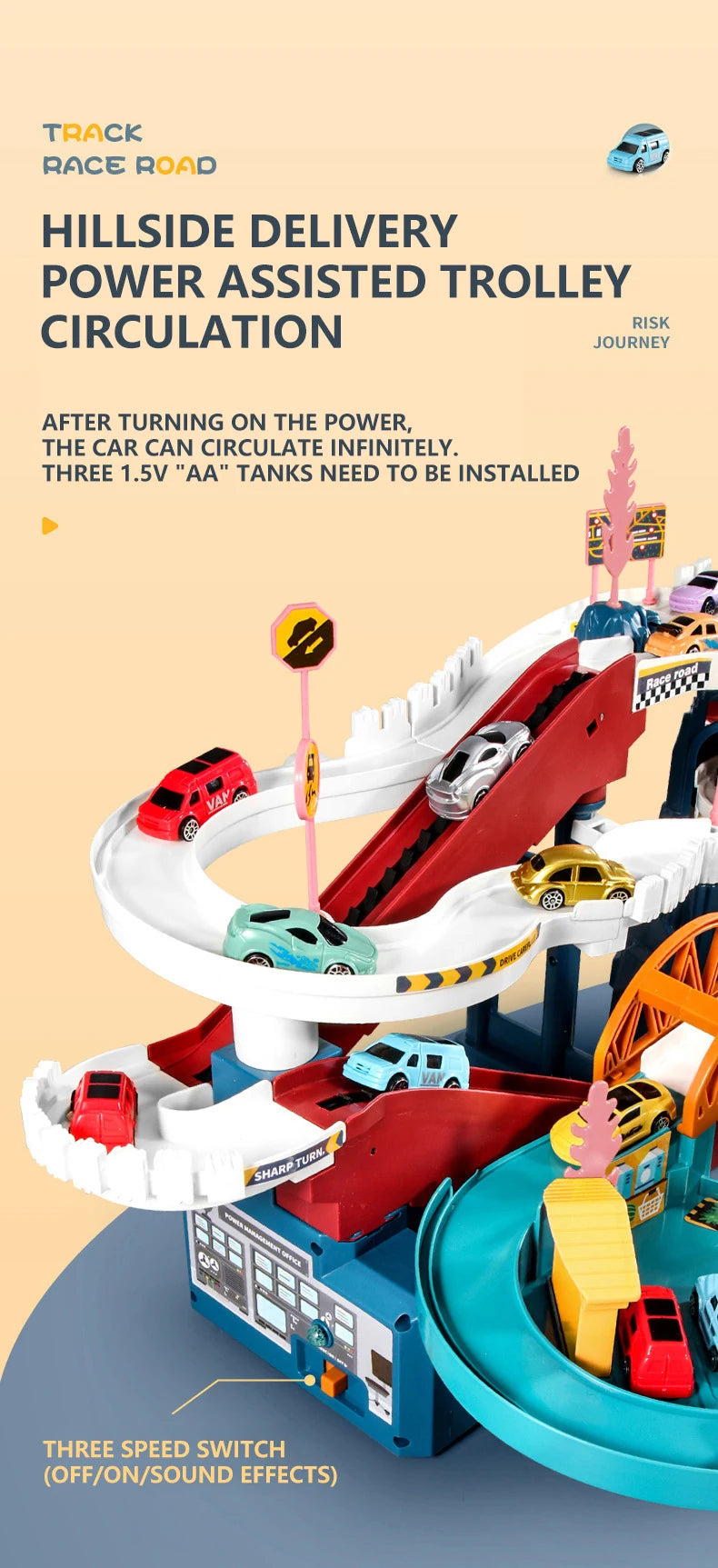Lion Adventure Race Track – Diecast Car Racing Set for Kids
