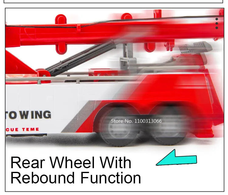 PowerTow 1:32 Alloy Wrecker Truck – Metal Diecast Rescue Vehicle with Lights & Sound