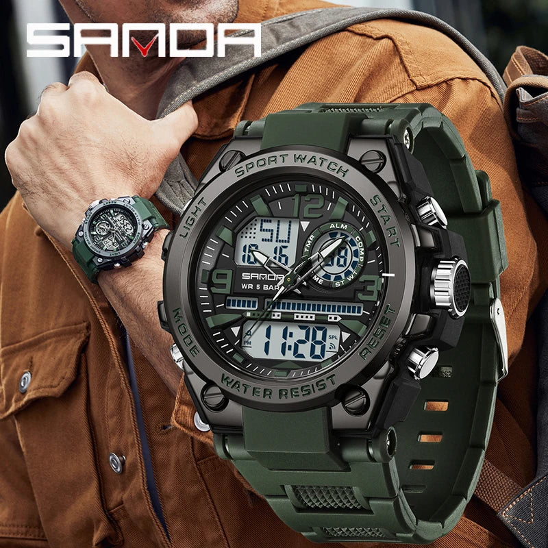 SANDA NightCommand – Dual Display Tactical Watch