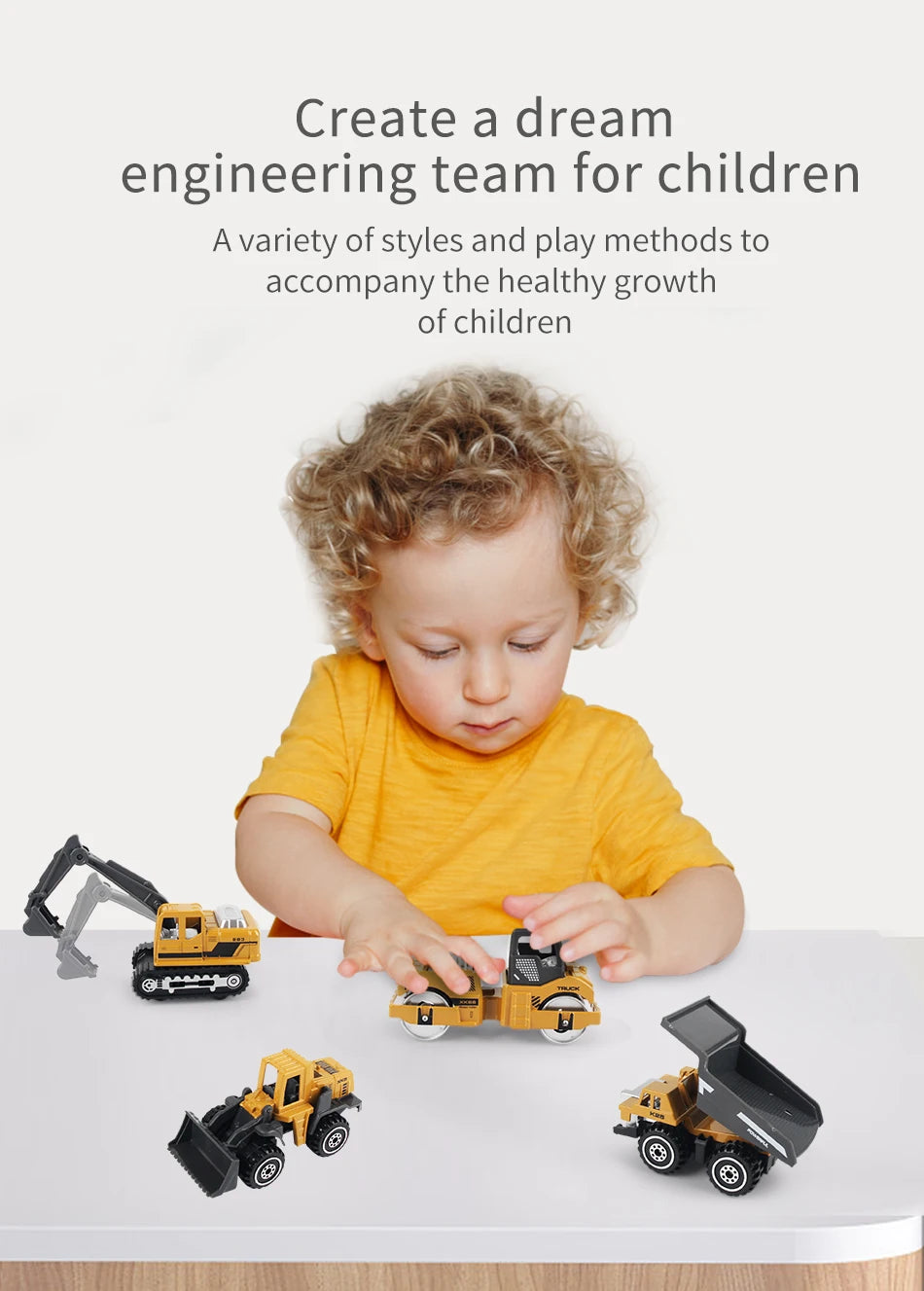 Build & Go Construction Fleet – 6-Piece Alloy Engineering Trucks Set