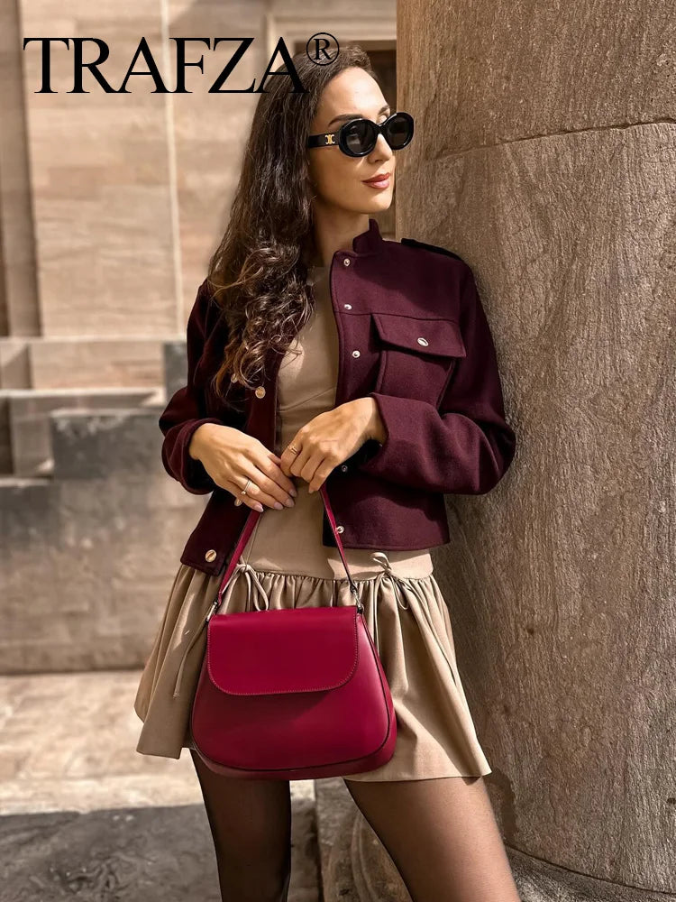 Aura Luxe Bomber – The Soft Tweed Woolen Jacket