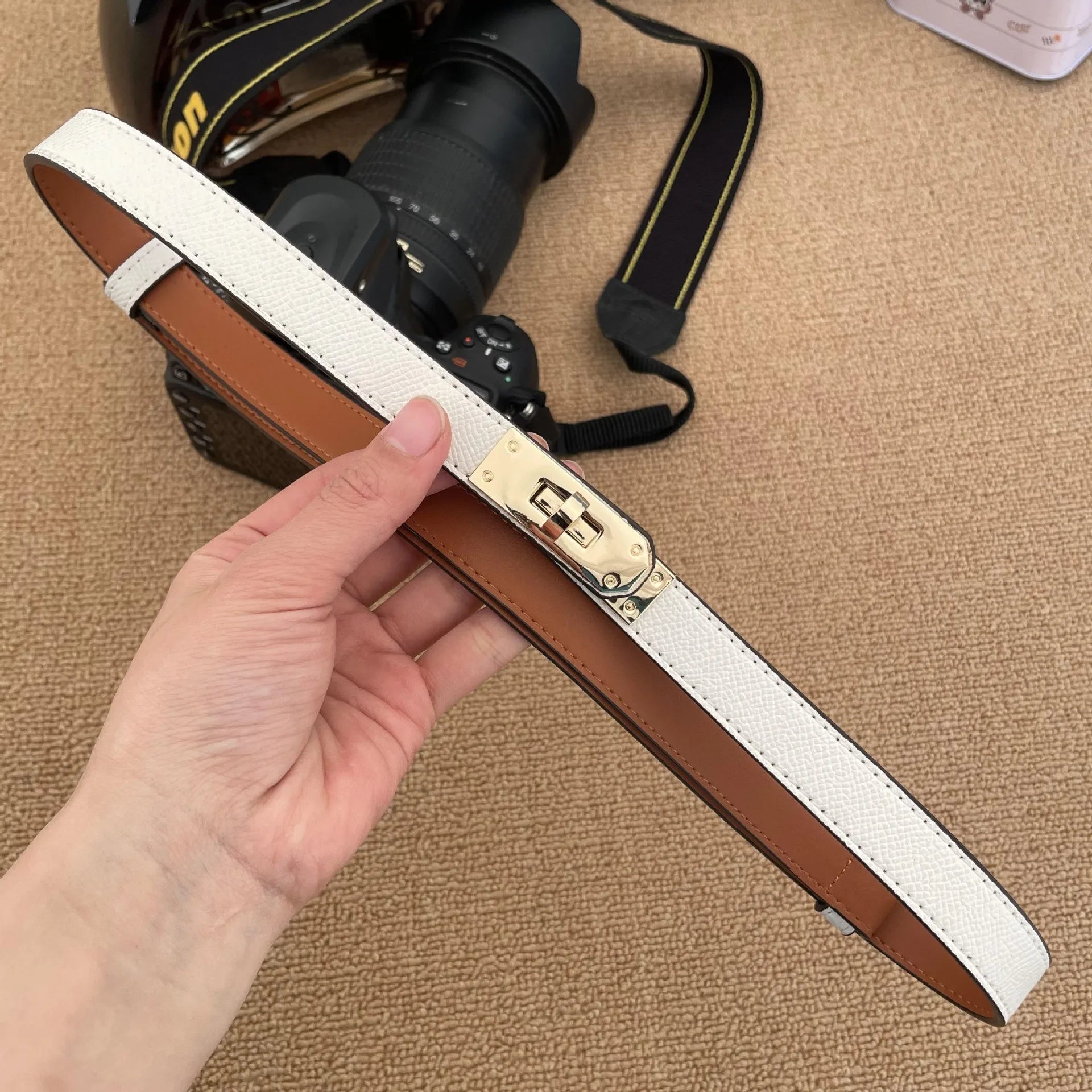 Aurelia Lux – The Golden Buckle Women's Leather Belt