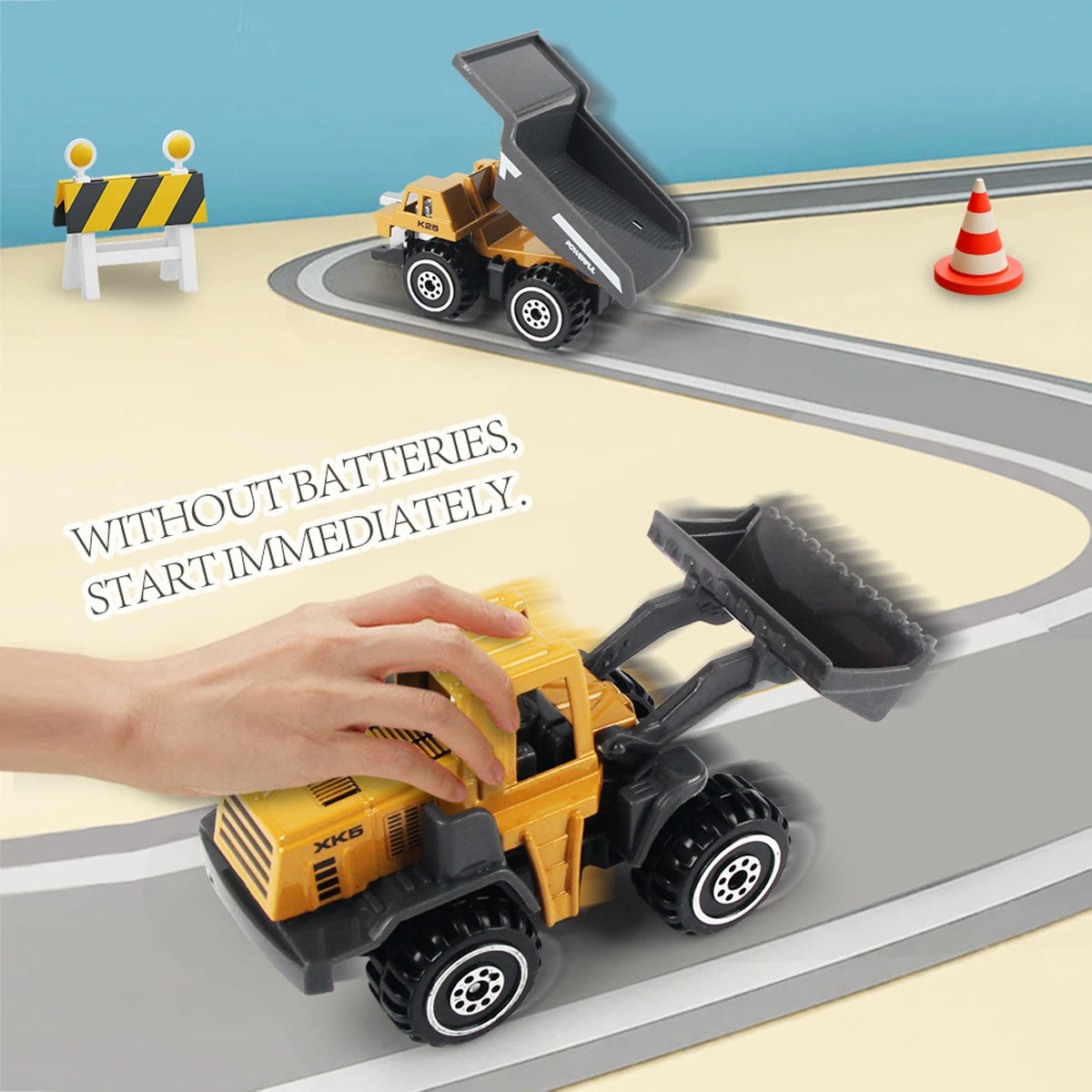Build & Go Construction Fleet – 6-Piece Alloy Engineering Trucks Set