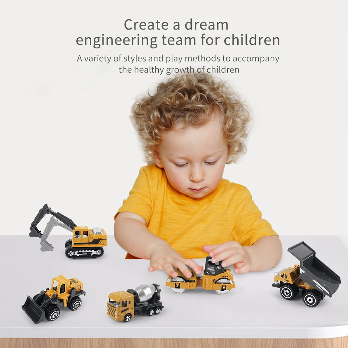 Build & Go Construction Fleet – 6-Piece Alloy Engineering Trucks Set