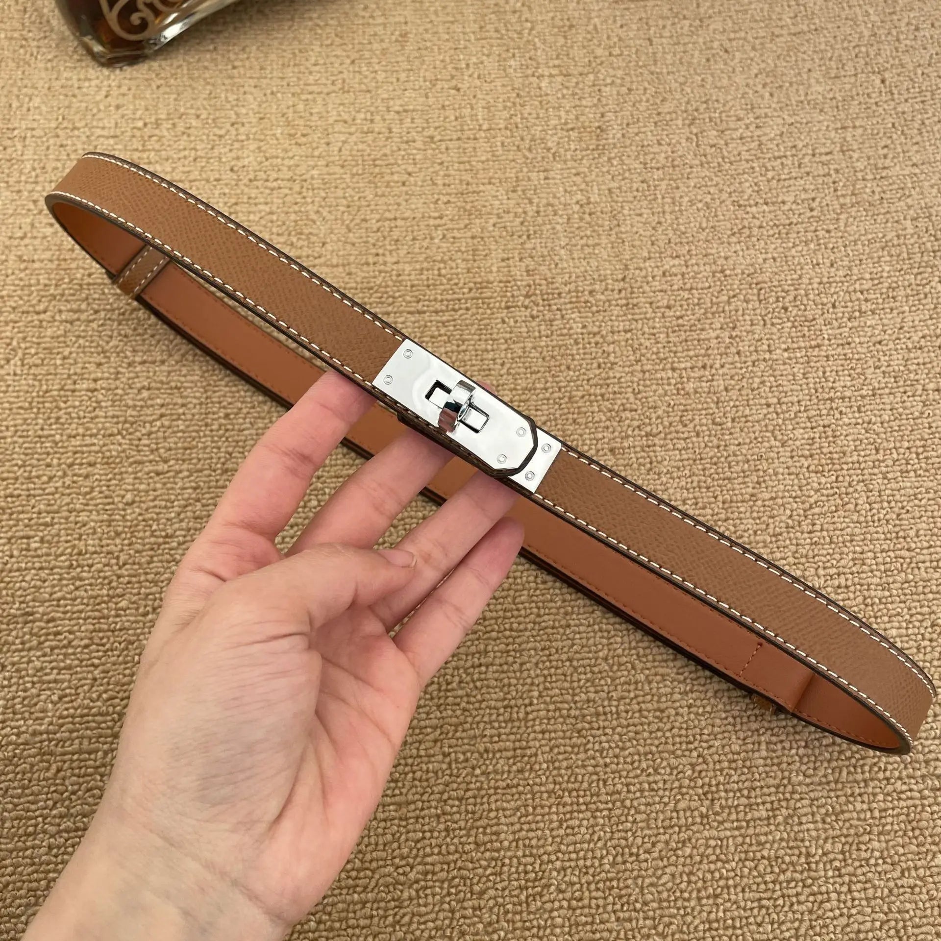 Aurelia Lux – The Golden Buckle Women's Leather Belt