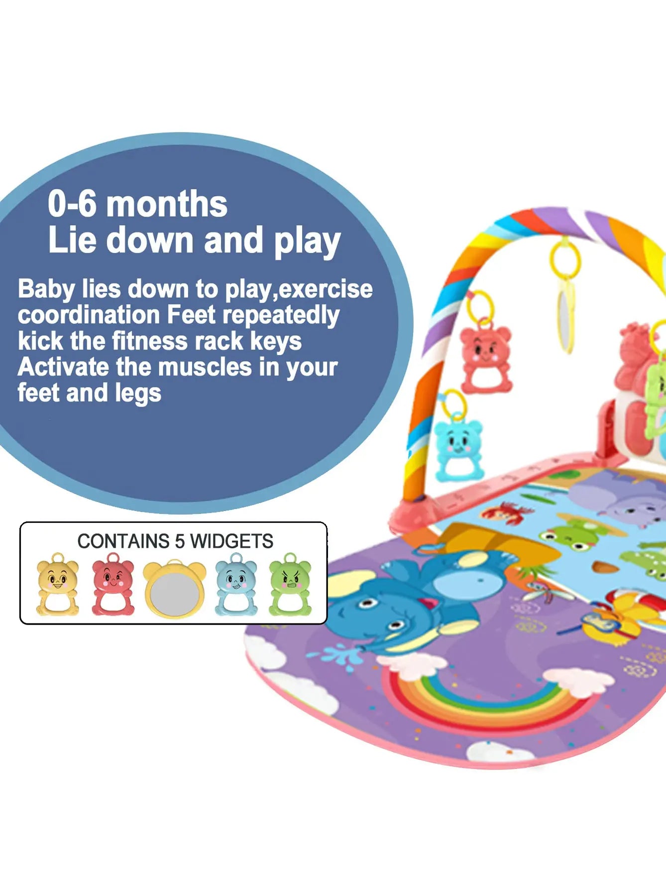 MelodyMagic Baby Gym with Musical Piano & Crawling Mat