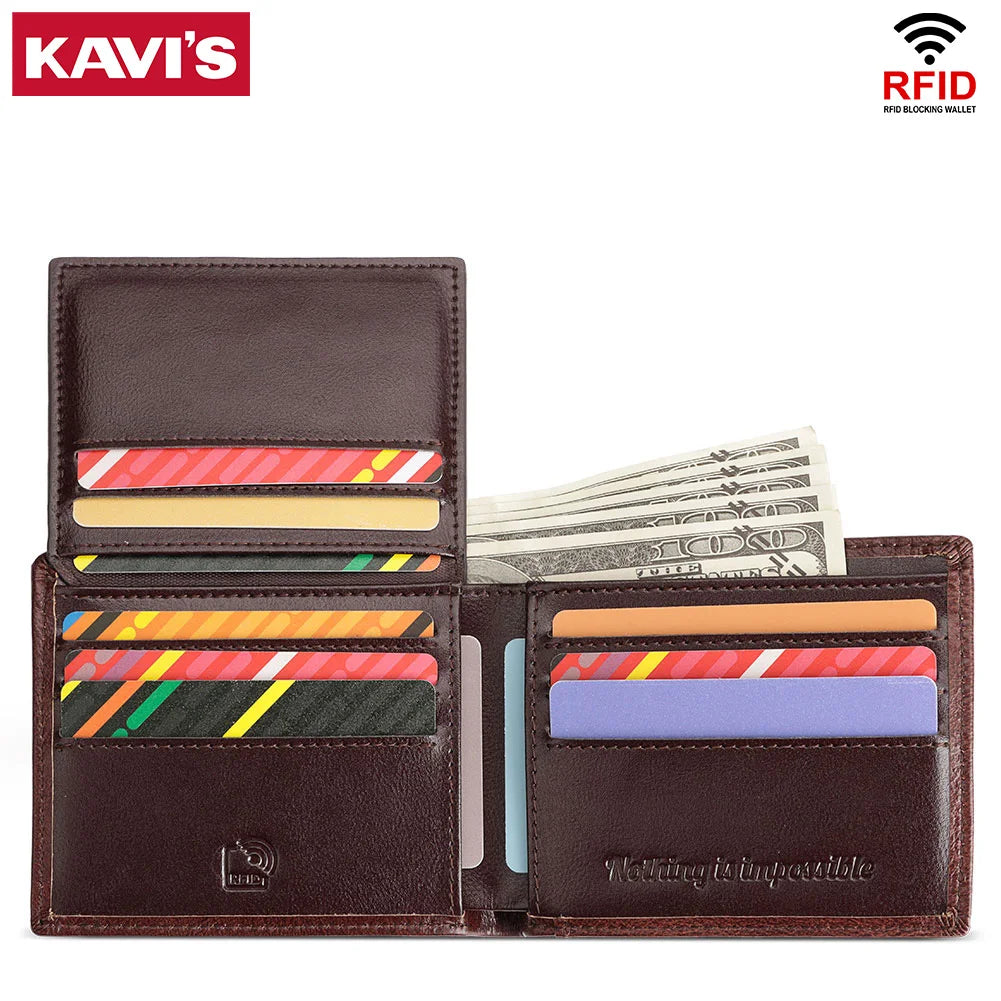 KAVIS Classic RFID Leather Wallet
