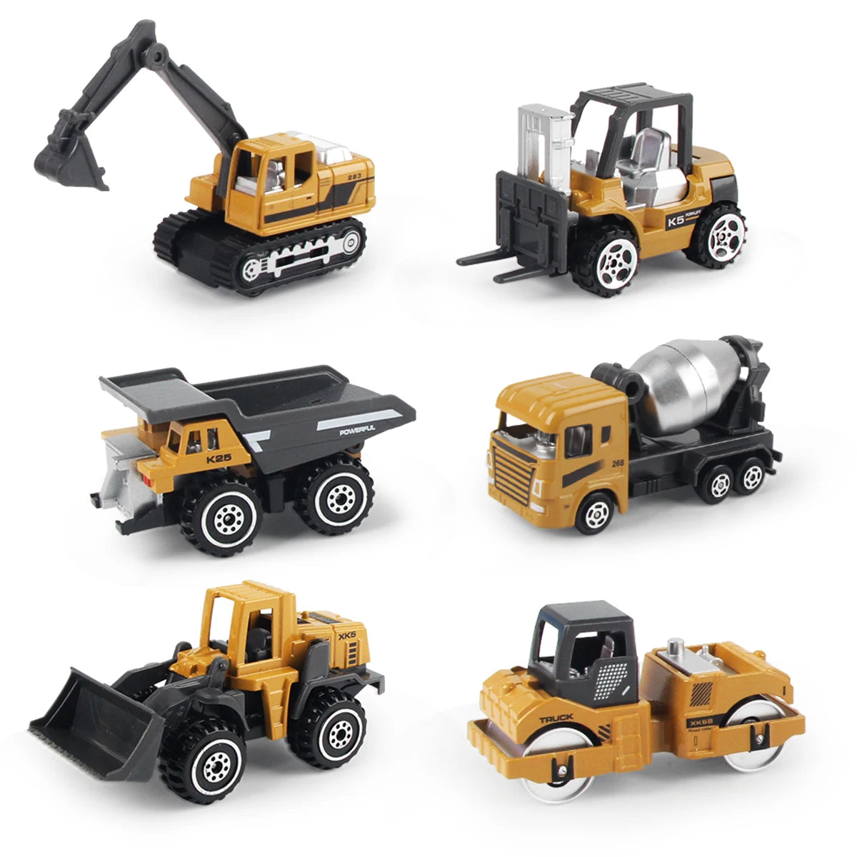 Build & Go Construction Fleet – 6-Piece Alloy Engineering Trucks Set